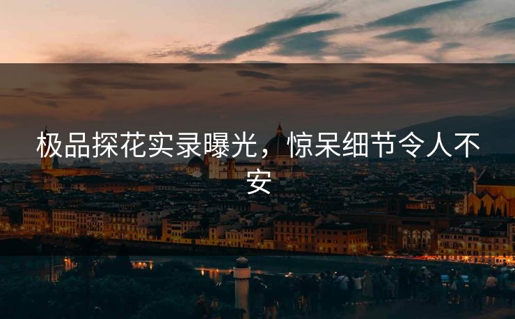极品探花实录曝光，惊呆细节令人不安