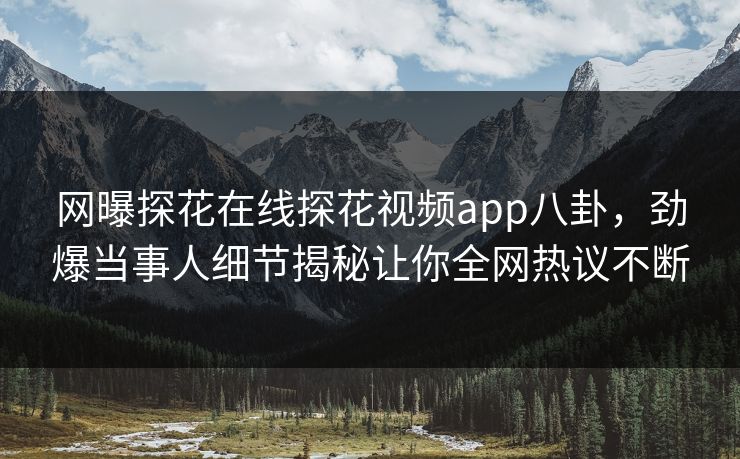网曝探花在线探花视频app八卦，劲爆当事人细节揭秘让你全网热议不断