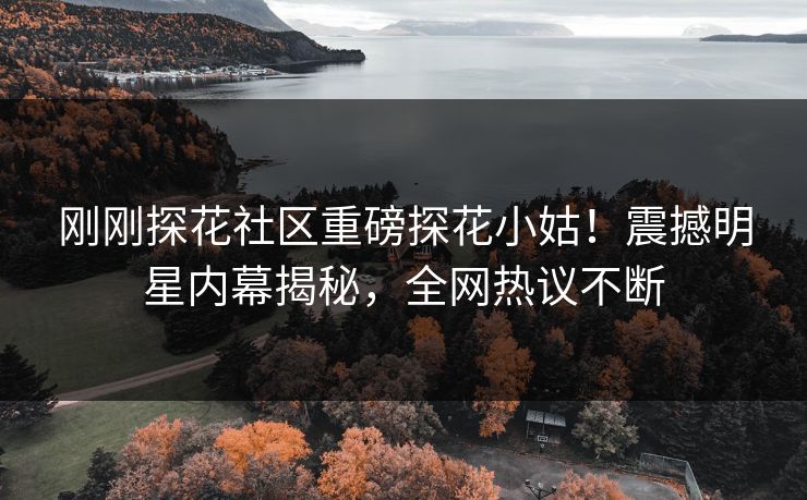 刚刚探花社区重磅探花小姑！震撼明星内幕揭秘，全网热议不断