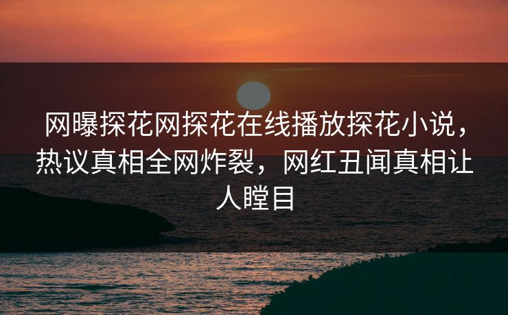 网曝探花网探花在线播放探花小说，热议真相全网炸裂，网红丑闻真相让人瞠目