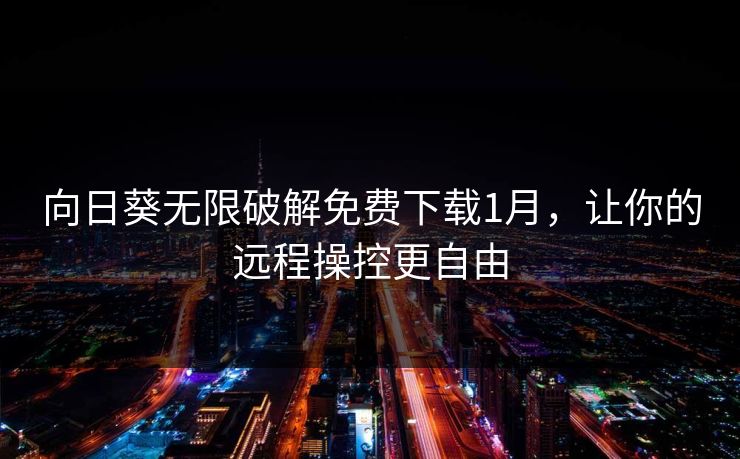 向日葵无限破解免费下载1月，让你的远程操控更自由