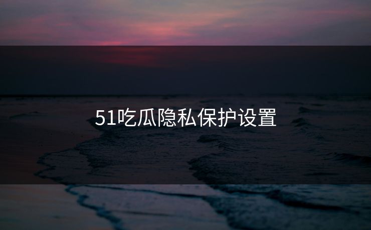 51吃瓜隐私保护设置